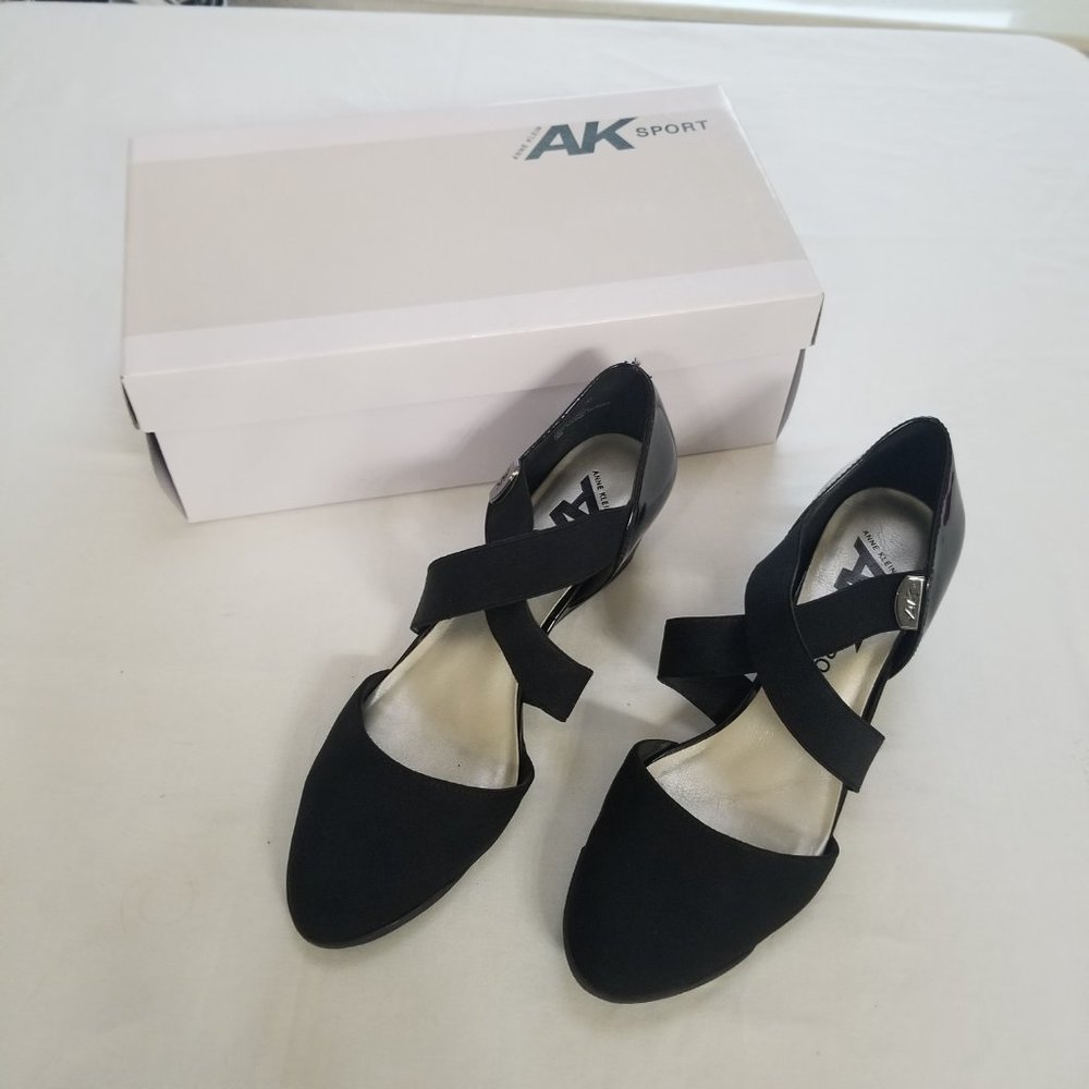 Anne Klein Sport Trista Black Wedge Pumps Women's Size 8.5 M In Box